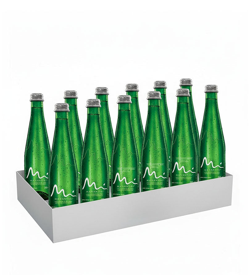 Paca de 12 botellas de vidrio de agua Manantial con Gas de 300 ml