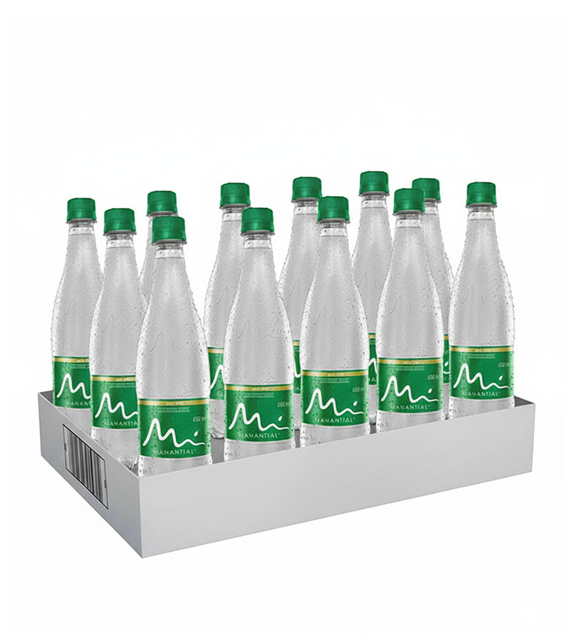 Paca de 12 botellas PET de agua Manantial con Gas de 600 ml