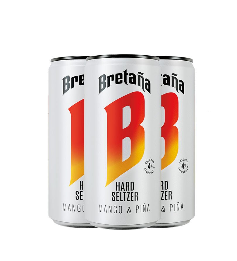 3 pack de latas de Bretaña Hard Seltzer Mango & Piña de 269 ml