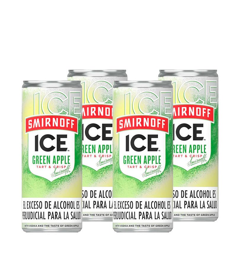 4 pack de latas de cóctel Smirnoff Ice Apple de 250 ml