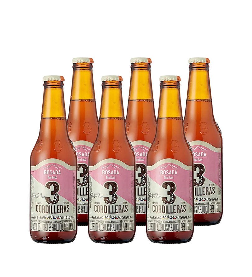 Six pack de cerveza 3 Cordilleras Rosé en botella de 300 ml