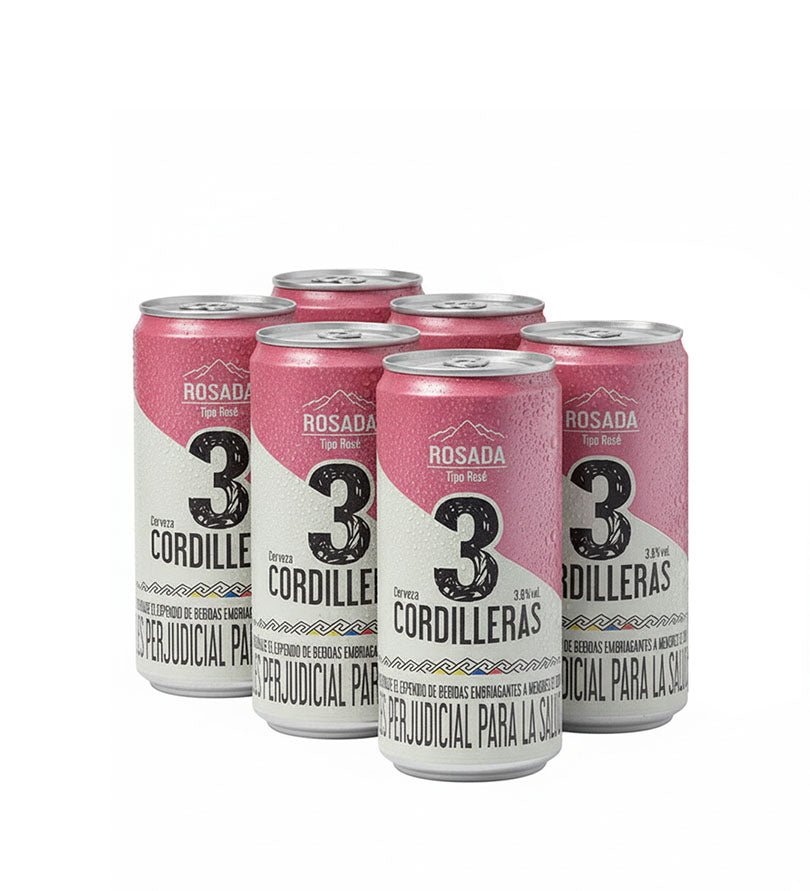 Six pack de cerveza 3 Cordilleras Rosé, 6 latas de 269 ml