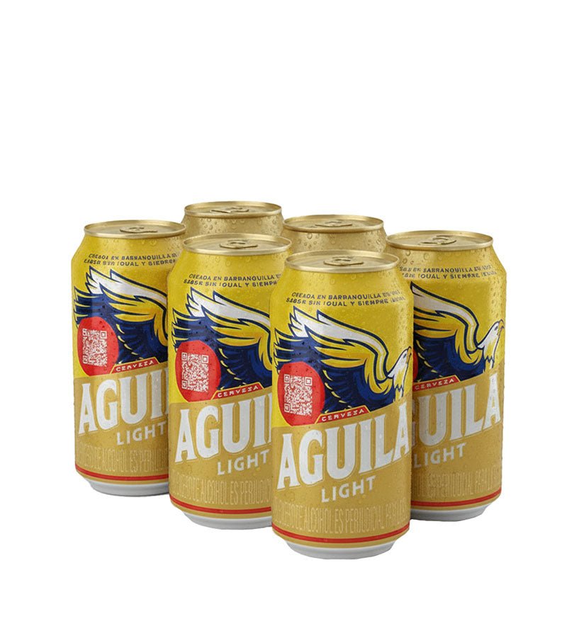 Six pack de cerveza Águila Light en lata de 330 ml