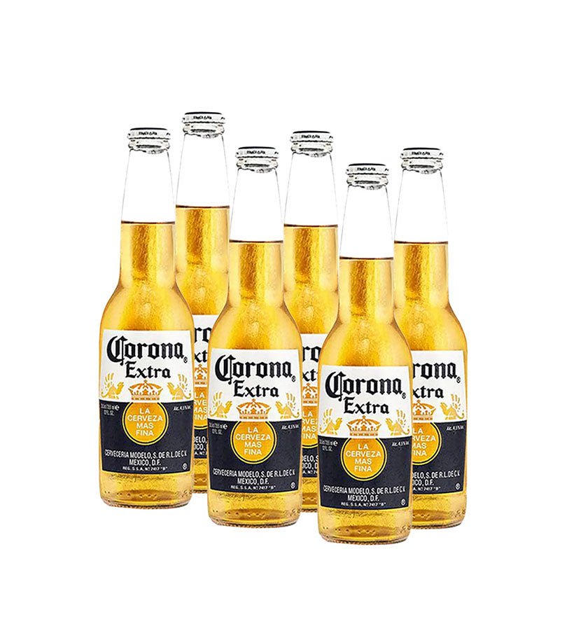 Six pack de cerveza Corona Extra en botella de 330 ml