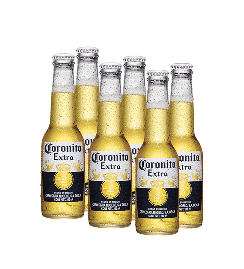 Six pack de cerveza Coronita Extra en botella de 210 ml