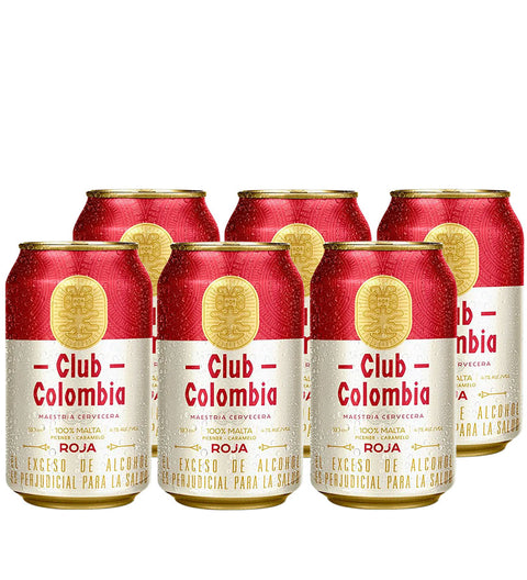 6 Pack Cerveza Club Colombia Roja Lata - 330cc
