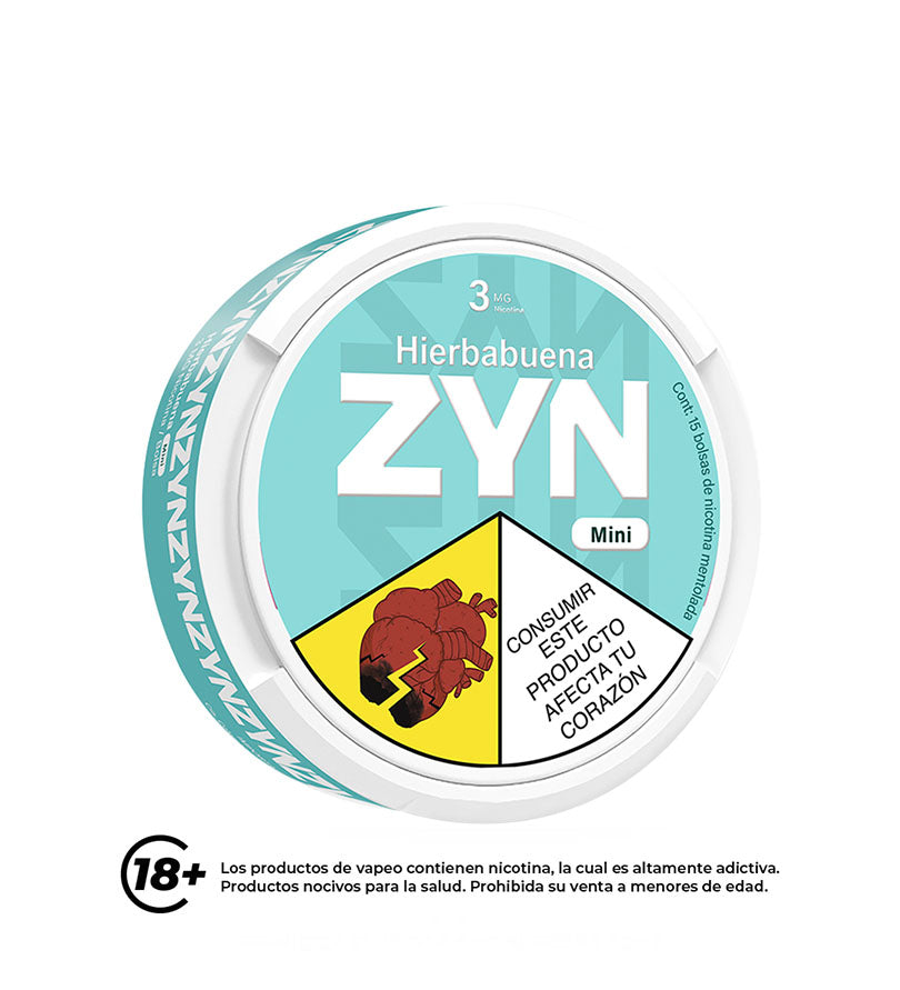 Lata de bolsas de nicotina ZYN Hierbabuena de 3 mg