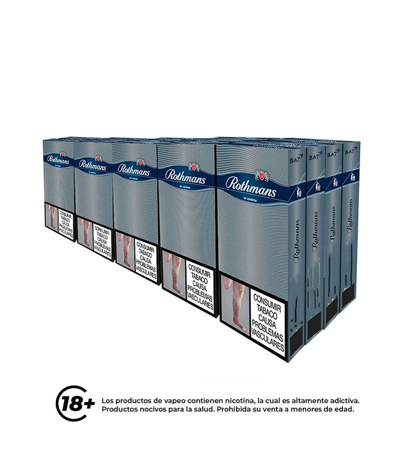 Cartón Paquete Cigarrillo Rothmans Gris - 10 Cajetillas