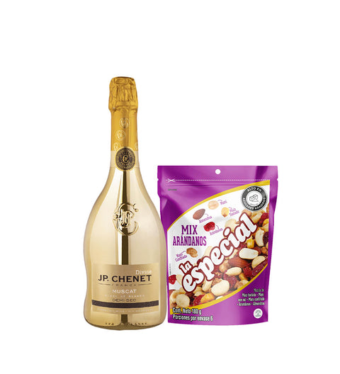 Oferta JP. Chenet Demisec Muscat 750ml + Maní con Arándanos La Especial 180g