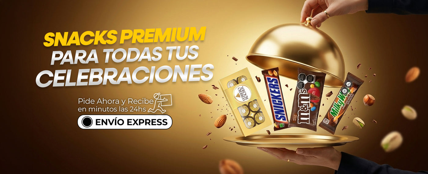 snacks premium para celebraciones, chocolates ferrero rocher, snickers, m&m's y milky way disponibles en licores medellín, con domicilios 24 horas y entrega express en medellín y área metropolitana