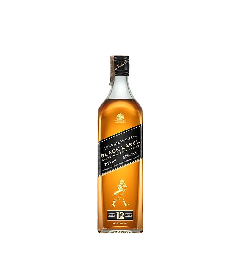 Botella cuadrada de Whisky Johnnie Walker Black Label de 700 ml con etiqueta negra