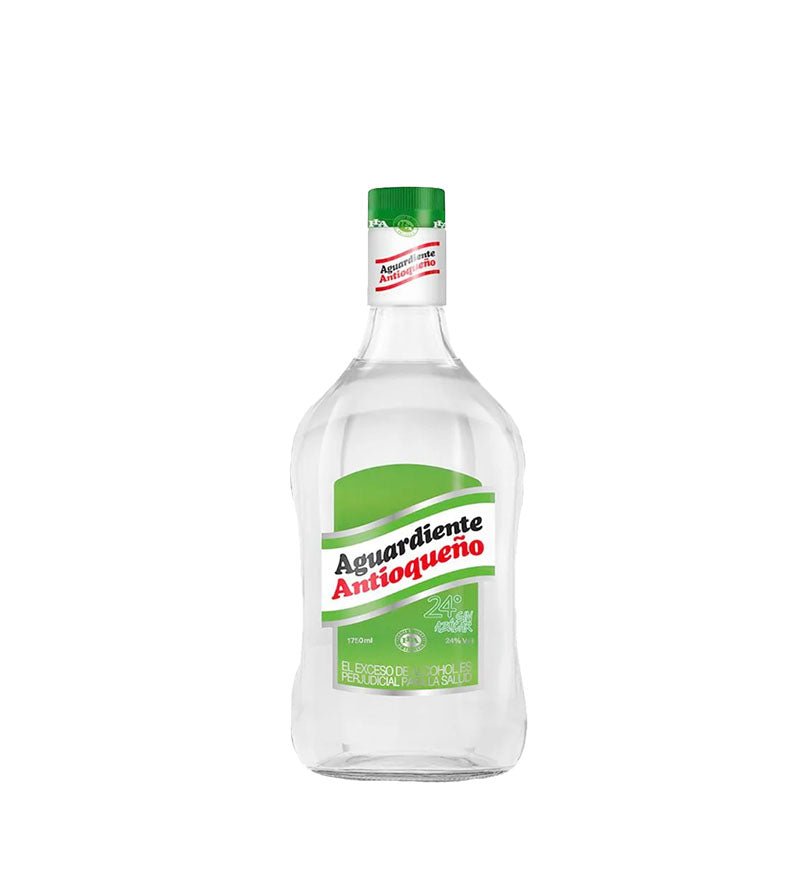 Garrafa de Aguardiente Antioqueño Tapa Verde sin azúcar de 1750 ml, vidrio transparente con etiqueta verde