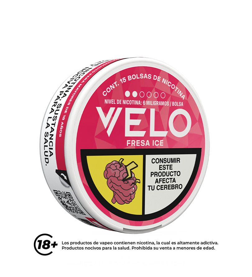 Bolsas de Nicotina Velo Fresa Ice - 6mg - Licores Medellín