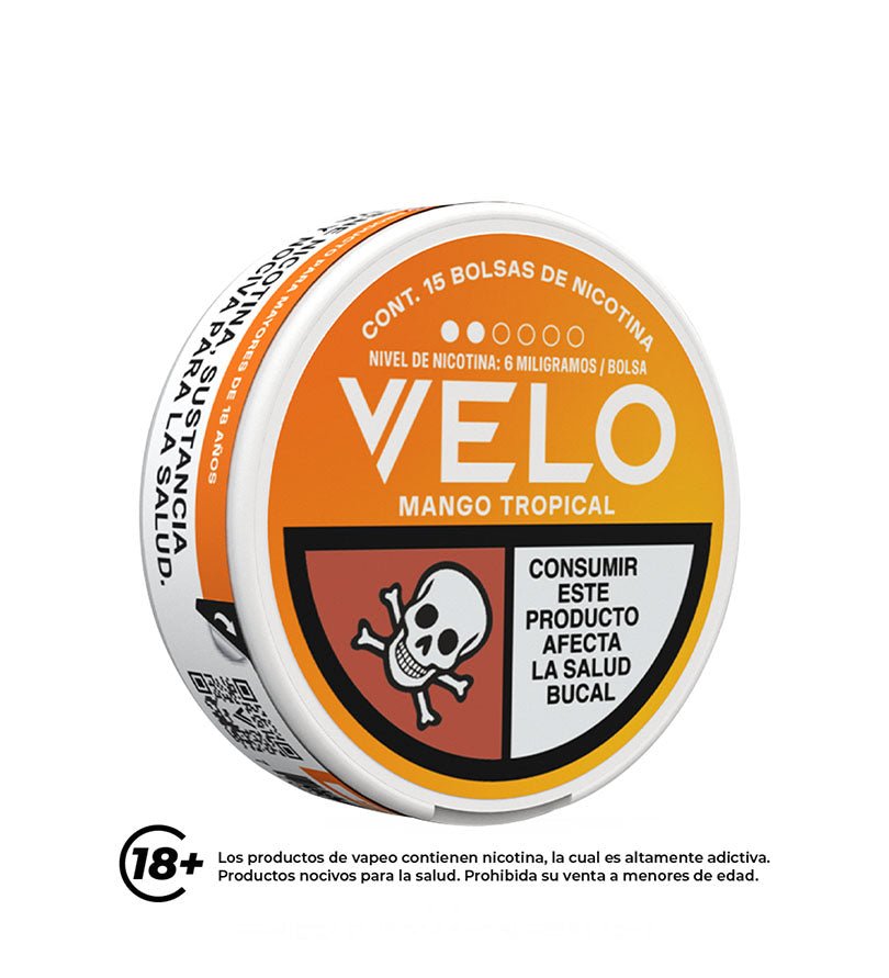 Bolsas de Nicotina Velo Mango Tropical - 6mg - Licores Medellín