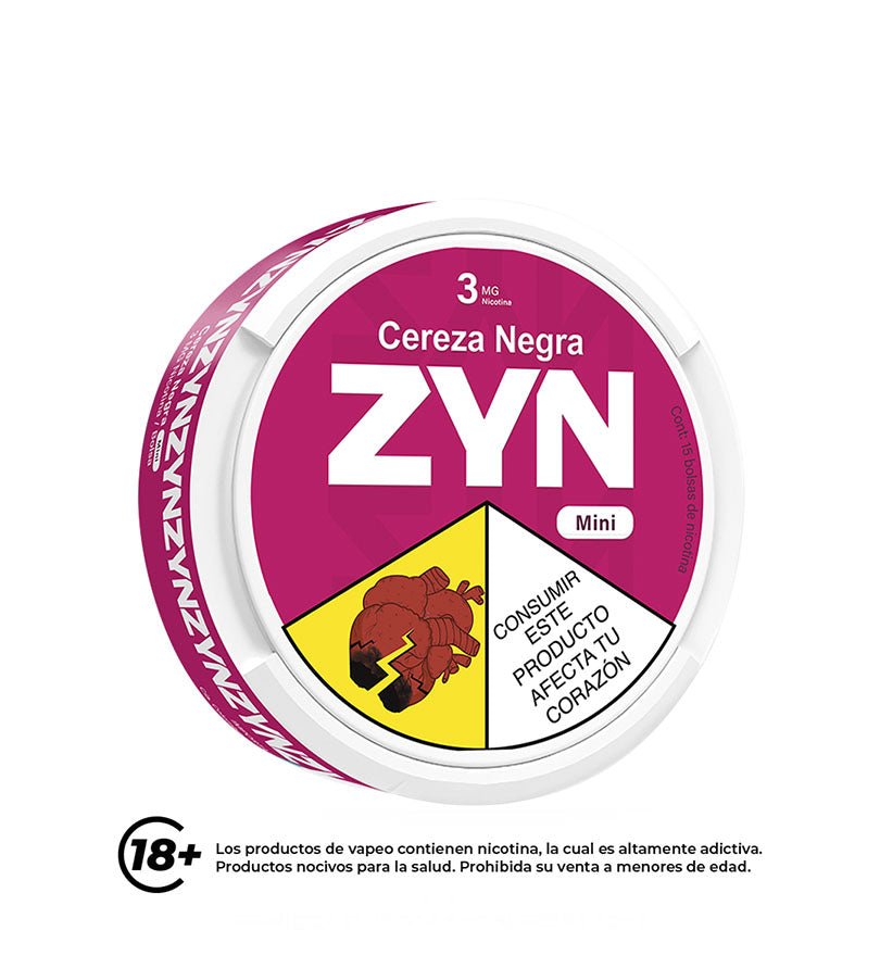 Lata de bolsas de nicotina ZYN Cereza Negra de 3 mg