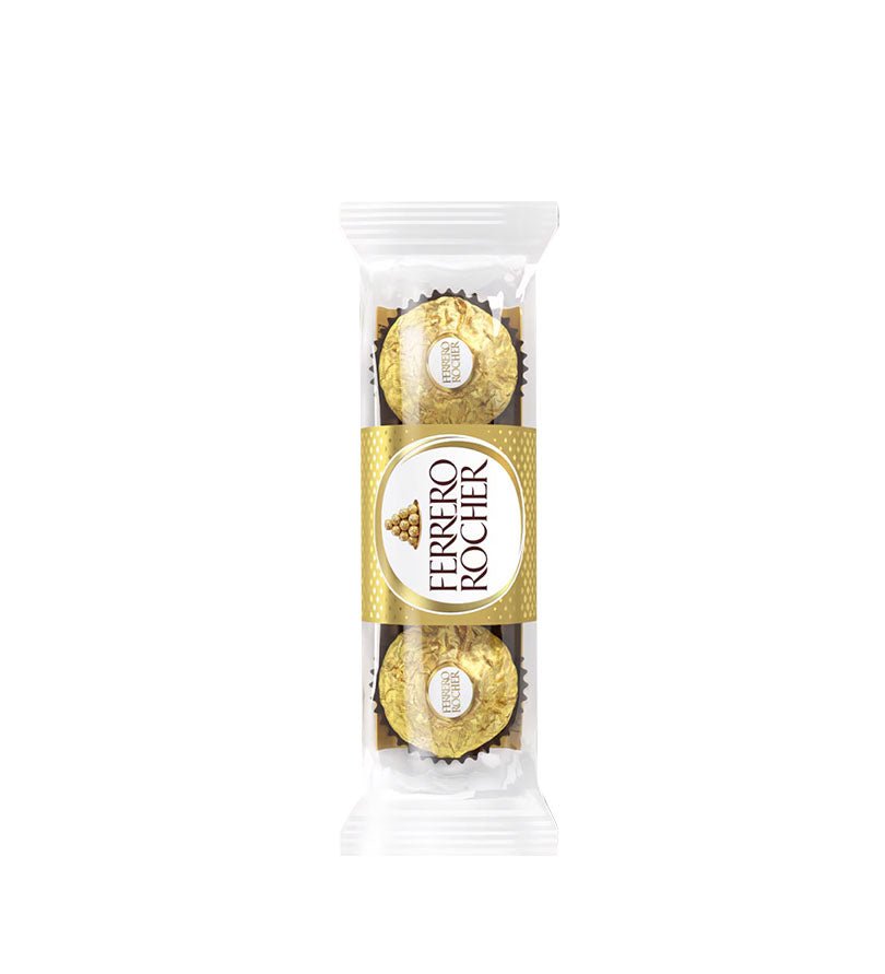 Empaque de bombones de chocolate Ferrero Rocher de 30 g de 3 unidades