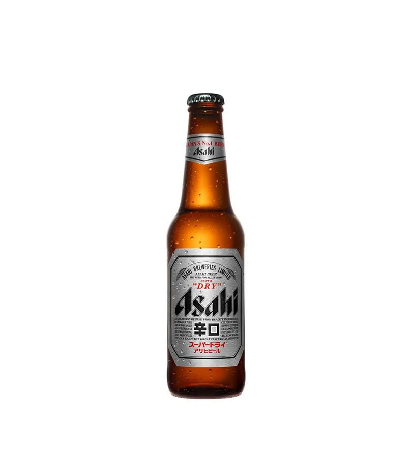 Botella de vidrio de cerveza Asahi Super Dry de 330 ml