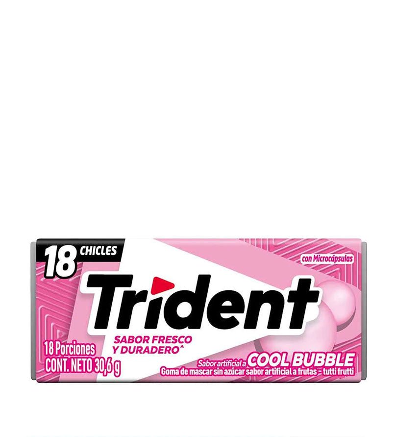 Empaque de chicle Trident Americano Cool Bubble de 30 g