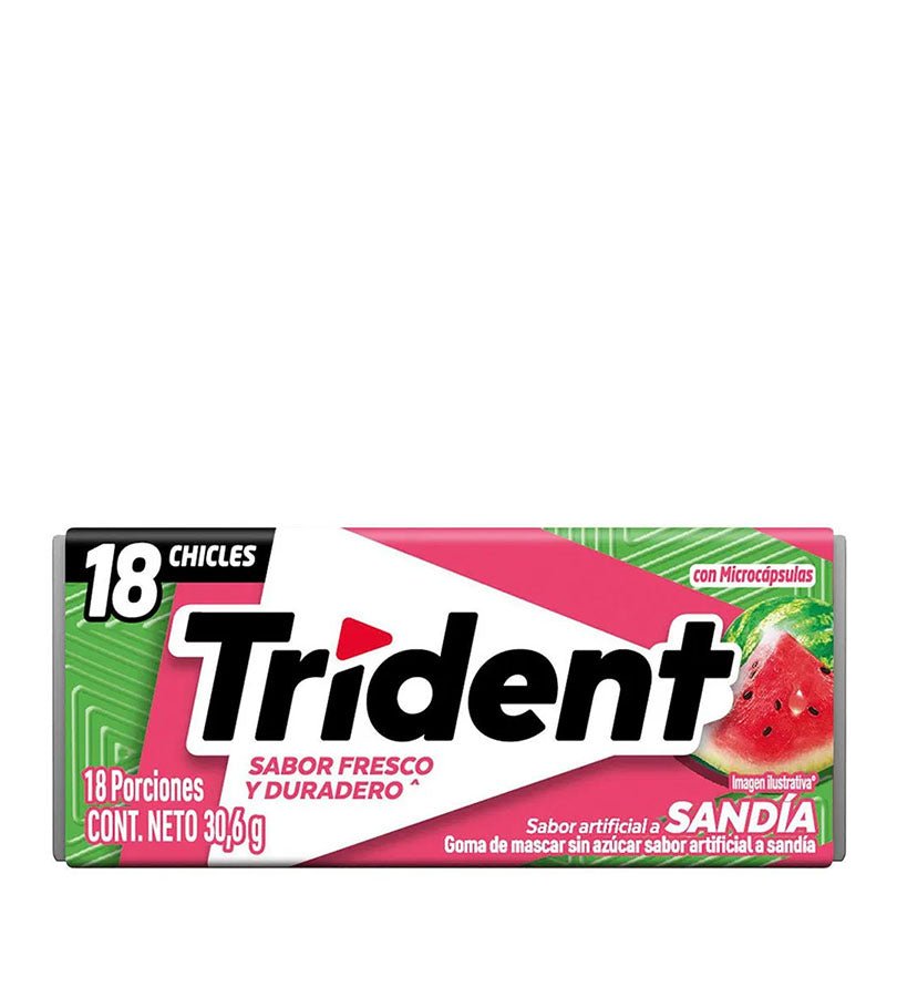 Empaque de chicle Trident Americano Sandía de 30 g