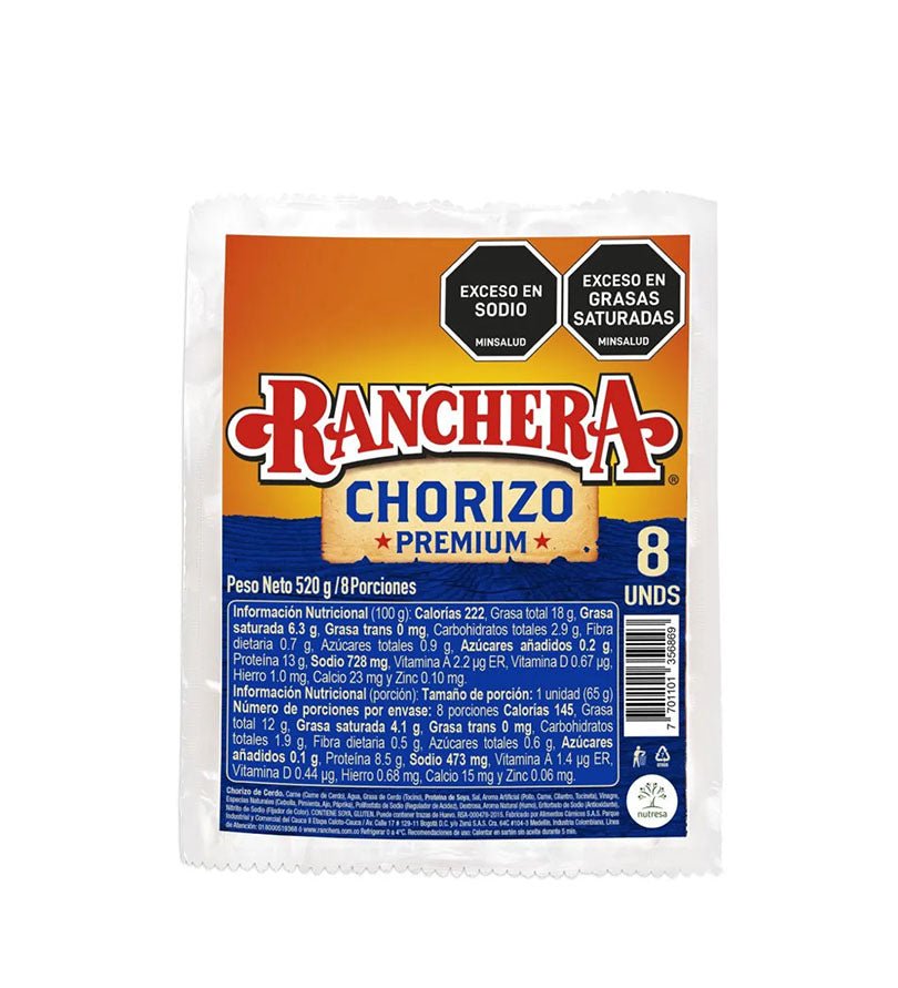 Chorizos Premium Ranchera - 520g - Licores Medellín