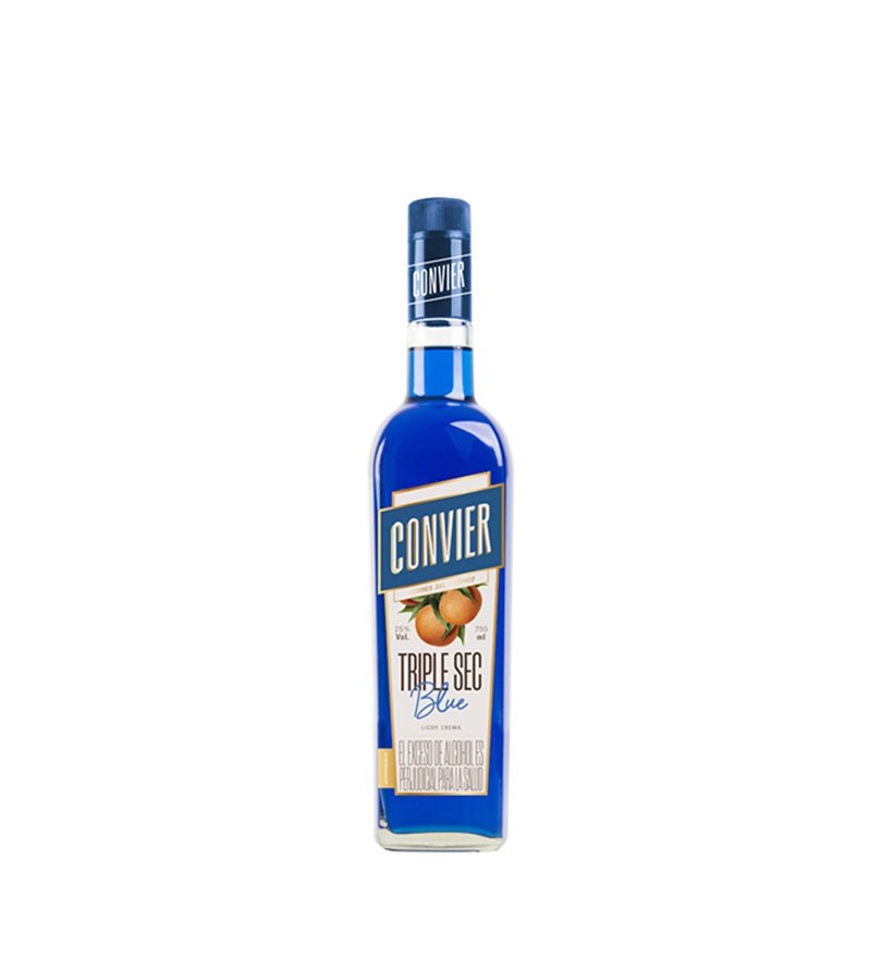 Botella de Licor Triple Sec Azul Convier de 750 ml