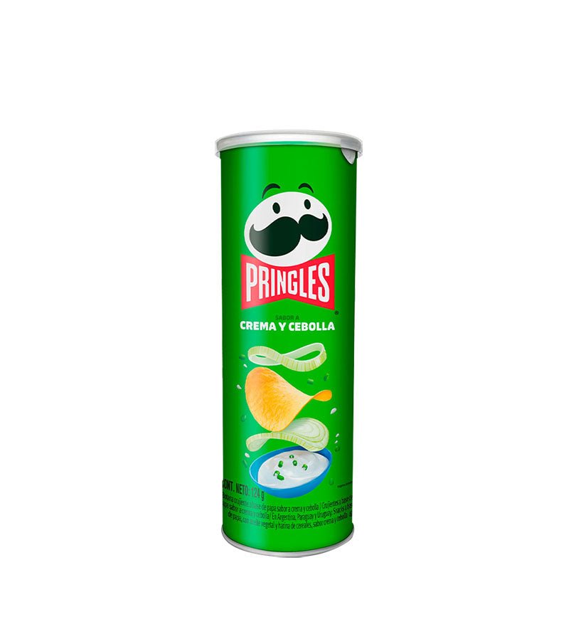 Empaque de papas Pringles sabor cebolla de 124 g