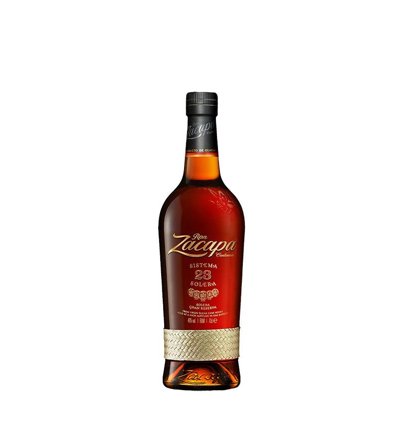 Botella alta de Ron Zacapa 23 Sistema Solera de 700 ml con banda tejida