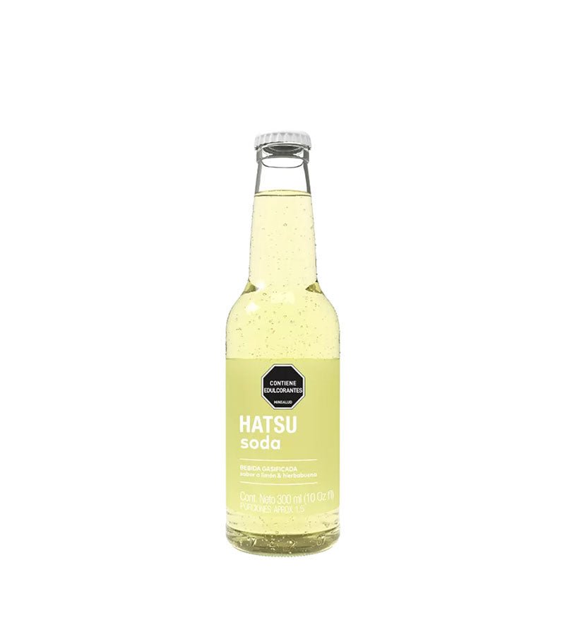 Envase de soda saborizada Hatsu Limón y Hierbabuena de 300 ml
