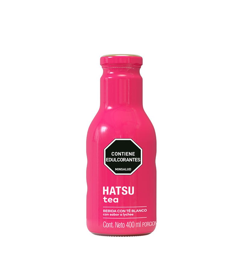 Botella de té Hatsu Rosa con Lychee de 400 ml