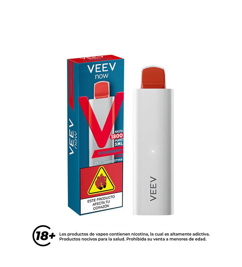 Vaper VEEV Now Strawberry - 1800 Puff - Licores Medellín