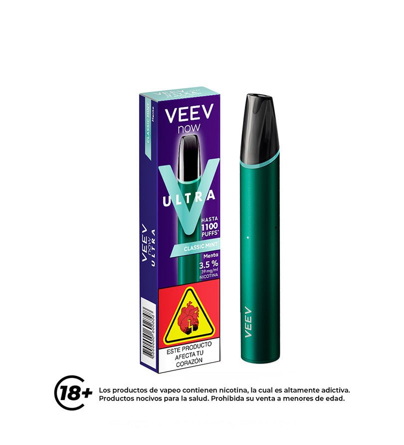 Vaper VEEV Now Ultra Classic Mint - 1100 Puff - Licores Medellín