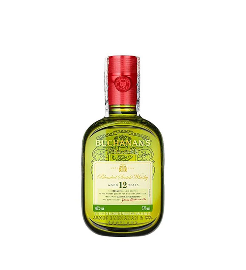 Media botella de Whisky Buchanan's Deluxe 12 Años de 375 ml con tapa roja