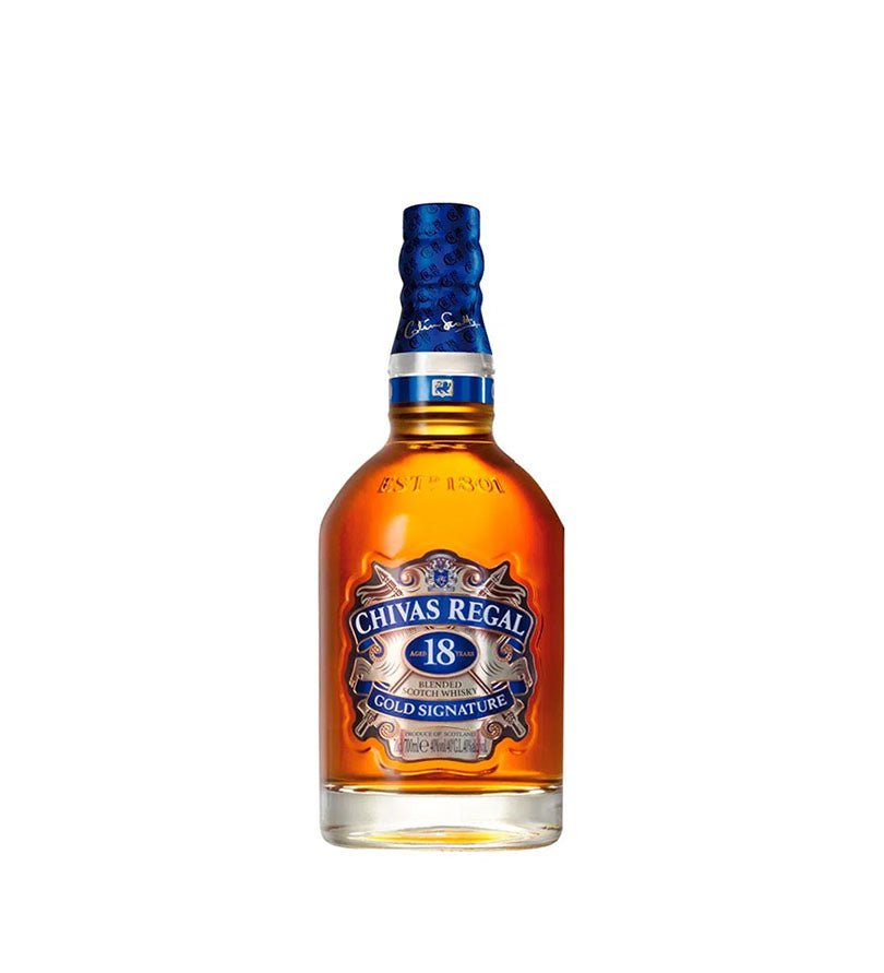 Botella de Whisky Chivas Regal 18 Años de 700 ml con etiqueta azul