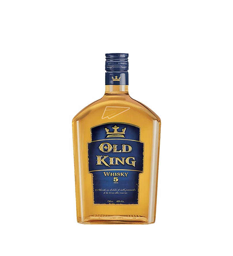 Botella de Whisky Old King de 750 ml con etiqueta azul