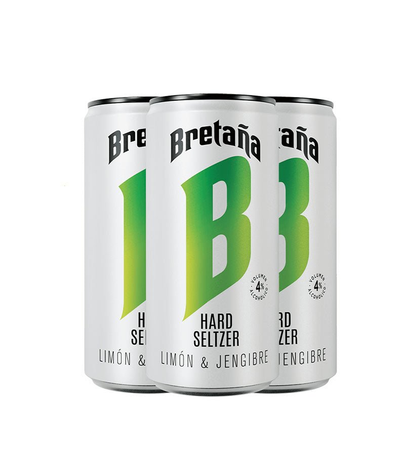 3 pack de latas de Bretaña Hard Seltzer Limón & Jengibre de 269 ml