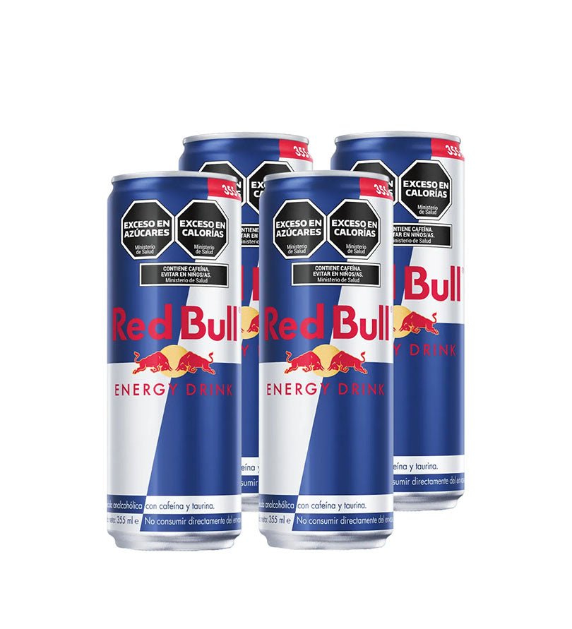 4 pack de latas de bebida energizante Red Bull de 355 ml