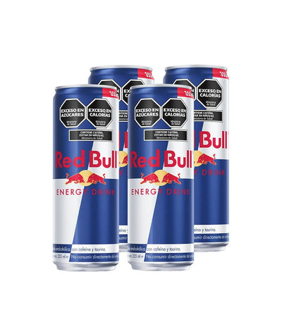 4 pack de latas de bebida energizante Red Bull de 355 ml