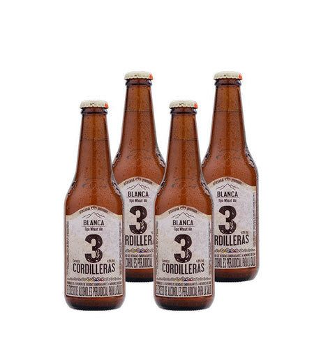 4 Pack Cerveza 3 Cordilleras Blanca - 300cc - Licores Medellín