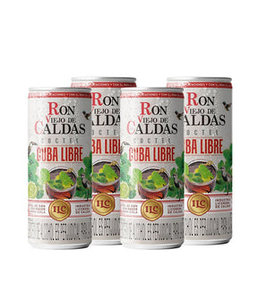 4 Pack Coctel Cuba Libre Ron Viejo de Caldas - 295ml - Licores Medellín