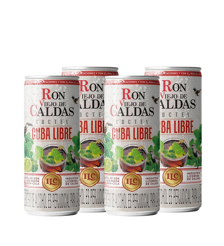 4 Pack Coctel Cuba Libre Ron Viejo de Caldas - 295ml - Licores Medellín