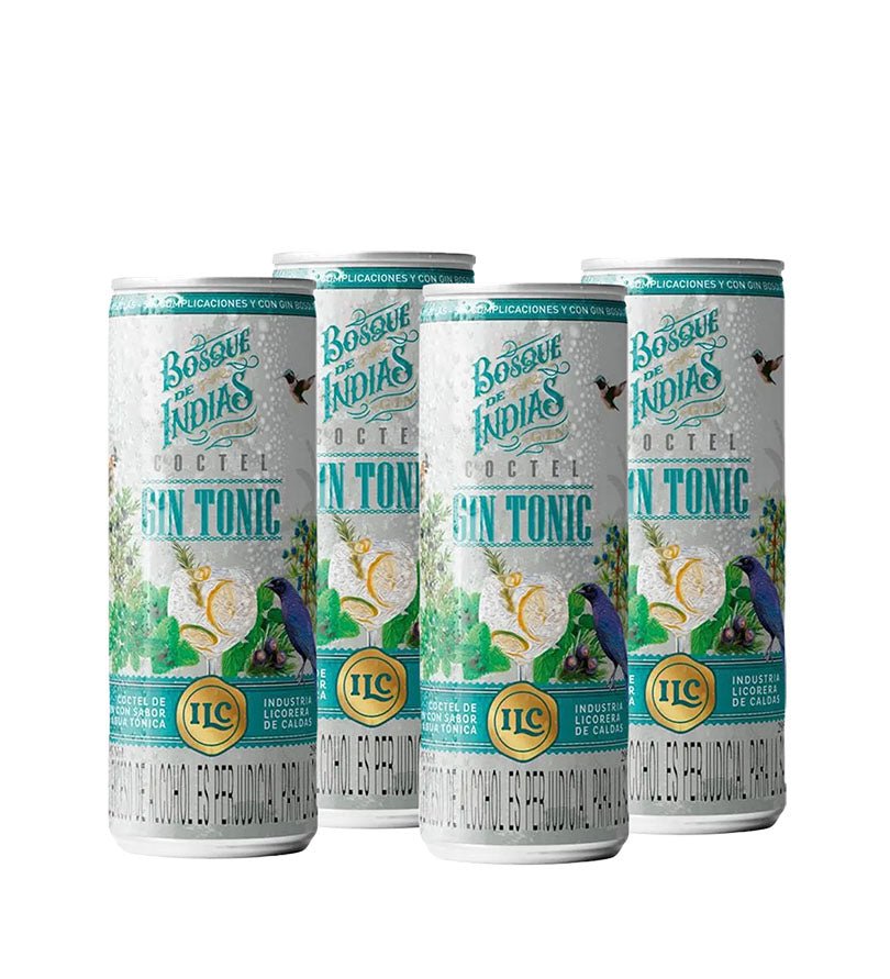 4 pack de latas de cóctel Gin Tonic Bosque de Indias de 295 ml