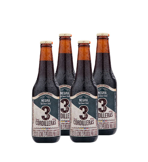 4 Pack Cerveza 3 Cordilleras Negra - 300cc