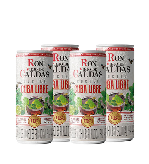 4 Pack Cuba Libre Cocktail Old Rum from Caldas - 295ml