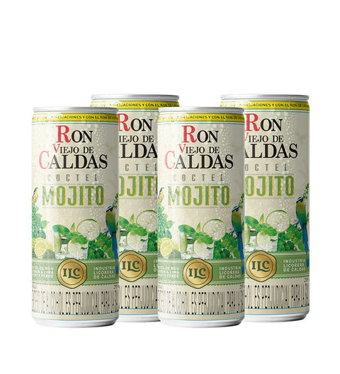 4 Pack Mojito Cocktail with Old Caldas Rum - 295ml