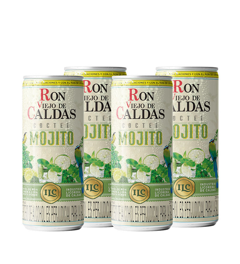 4 Pack Cóctel Mojito Con Ron Viejo de Caldas - 295ml