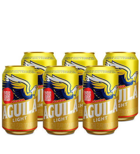 6 Pack Beer Aguila Light Can - 330cc
