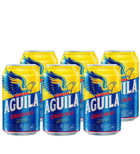 6 Pack Beer Aguila Original Can - 330cc