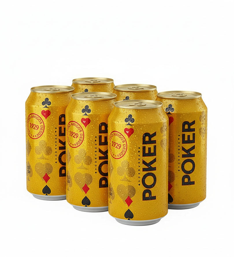 6 Pack Cerveza Poker Lata - 330cc