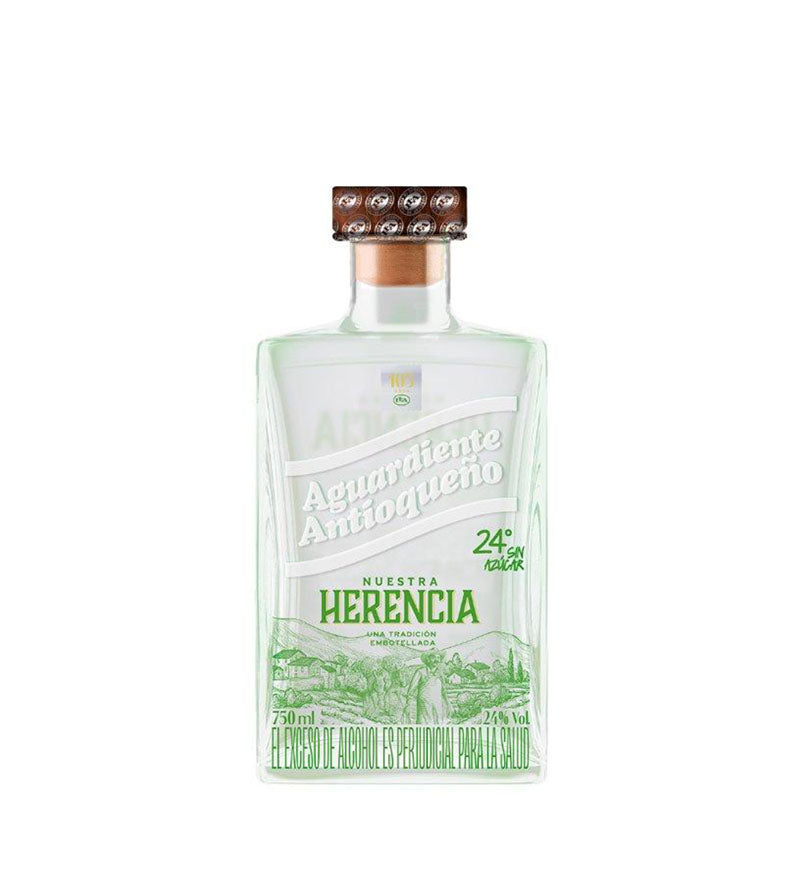 Aguardiente Antioqueño Nuestra Herencia Tapa Verde Botella - 750ml