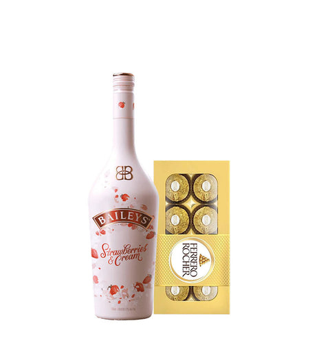 Combo Baileys Strawberries & Cream + Caja de Chocolates Ferrero Rocher